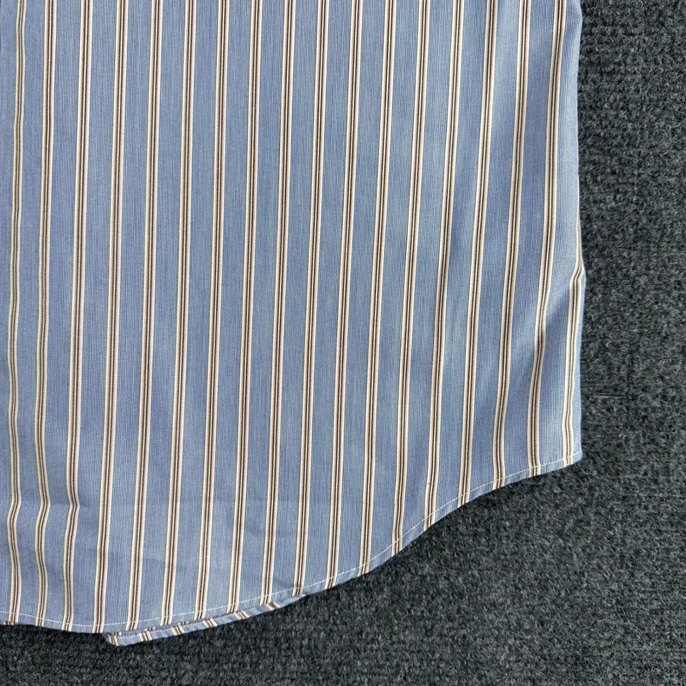 Banana Republic Dress Shirt Mens M Medium Blue Striped Non-Iron Classic Fit LS